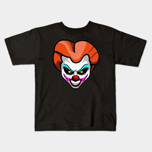 Scary Clown Kids T-Shirt by Nuletto